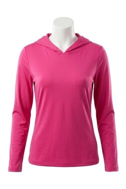 NEW ANGEL hooded v-neck top in fuchsia